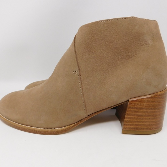 Eileen Fisher Women's Boots Melrose Tan Nubuck Leather Block Heel Booties Size 8 - Picture 3 of 15